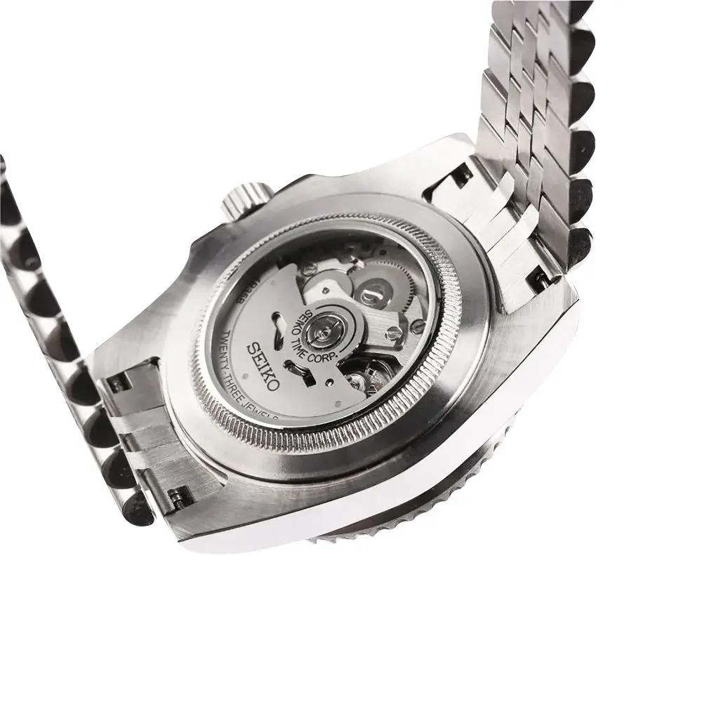 Seiko Mod Uhr DATE MOD CLASSIC SCHWARZ – Gehäuseboden Edelstahl – MedoMods