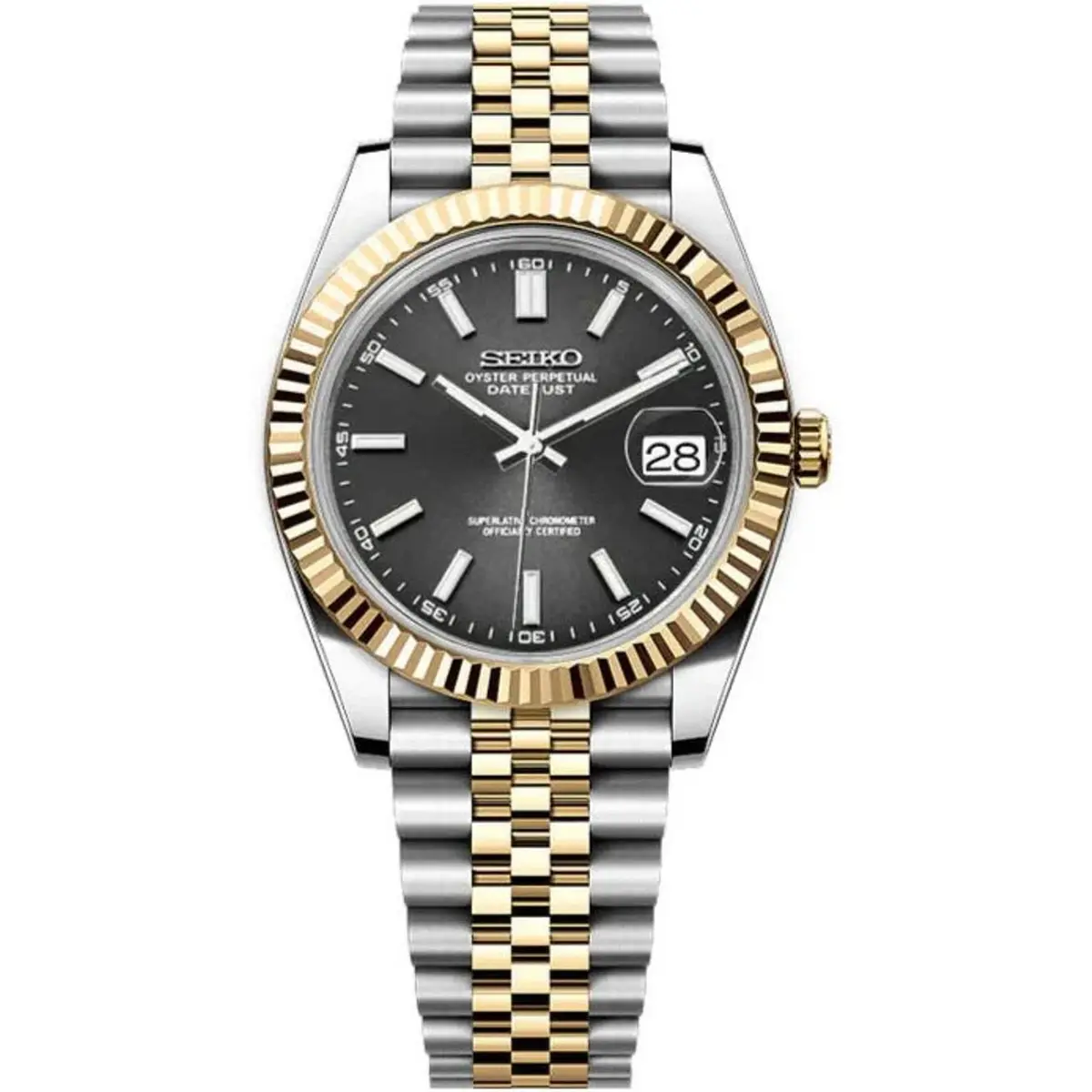 Seiko Mod Uhr CLASSIC MOD - ZWEIFARBIG GOLD & SCHWARZ – MedoMods