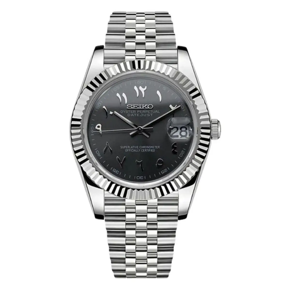 Seiko Mod Uhr DATE MOD CLASSIC MOD – GRAU, ARABISCH – MedoMods