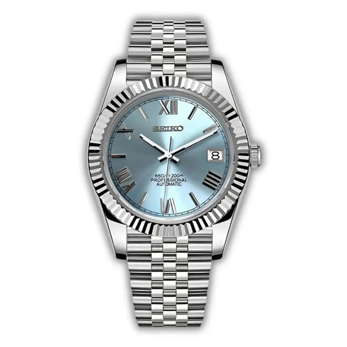 Seiko Mod Uhr DATE MOD CLASSIC MOD – HIMMELSBLAU ROMAN – MedoMods