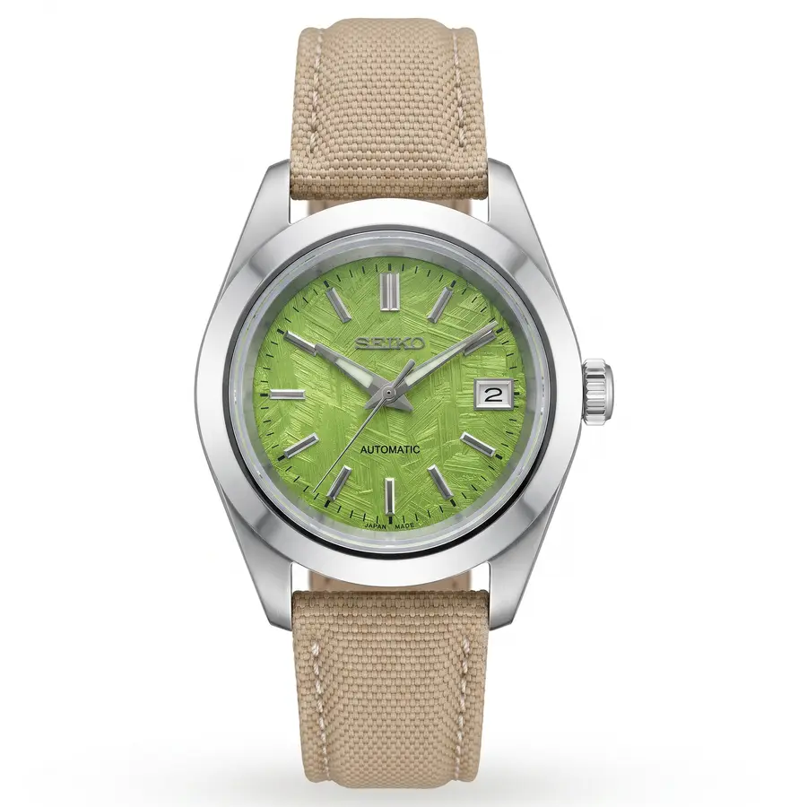 DATE MOD | Cadran vert texturé - Bracelet toile - Automatique