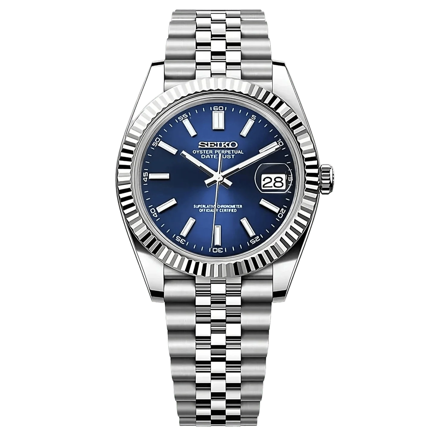 DATE MOD | Stahlgehäuse mit blauem Zifferblatt – Automatik
