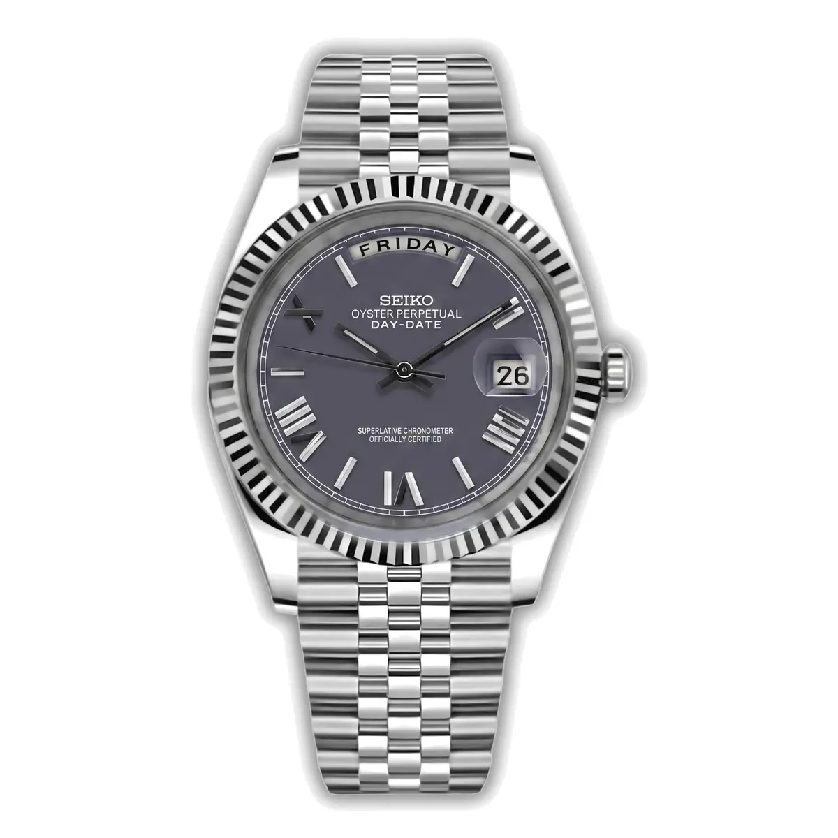 Seiko Mod Uhr DAY MOD – BASALT RÖMISCH – MedoMods
