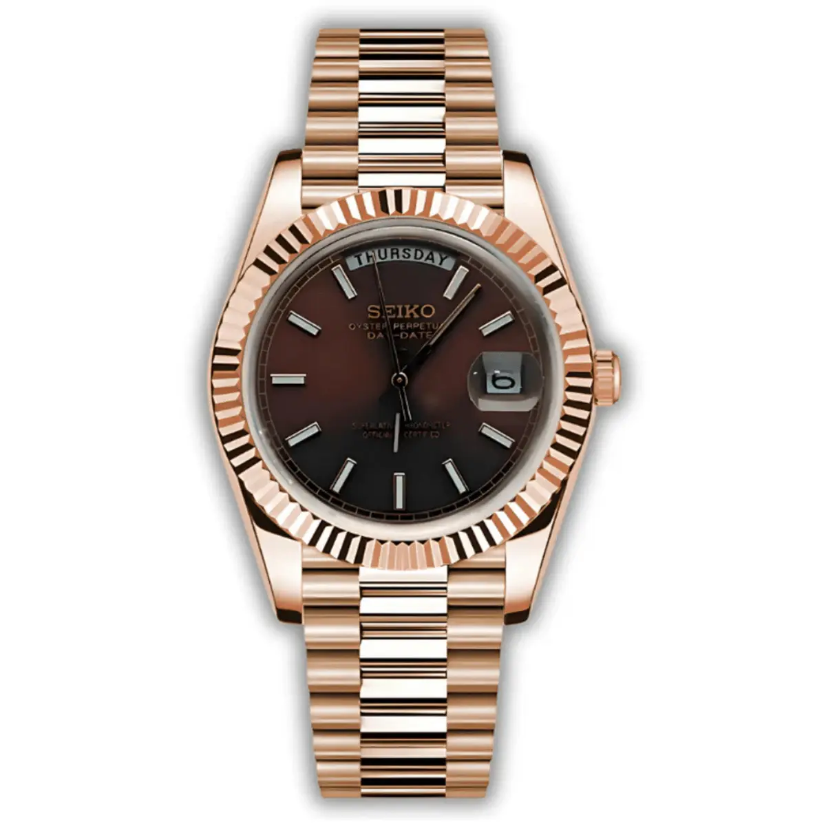 Seiko Mod Uhr DAY MOD – ROSÉGOLD – SCHOKOLADENBRAUN – MedoMods