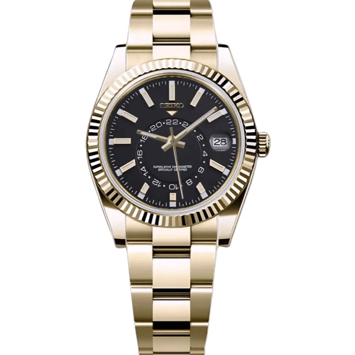 Seiko Mod Uhr DWELLER MOD – Imperial Gold / Schwarz – MedoMods