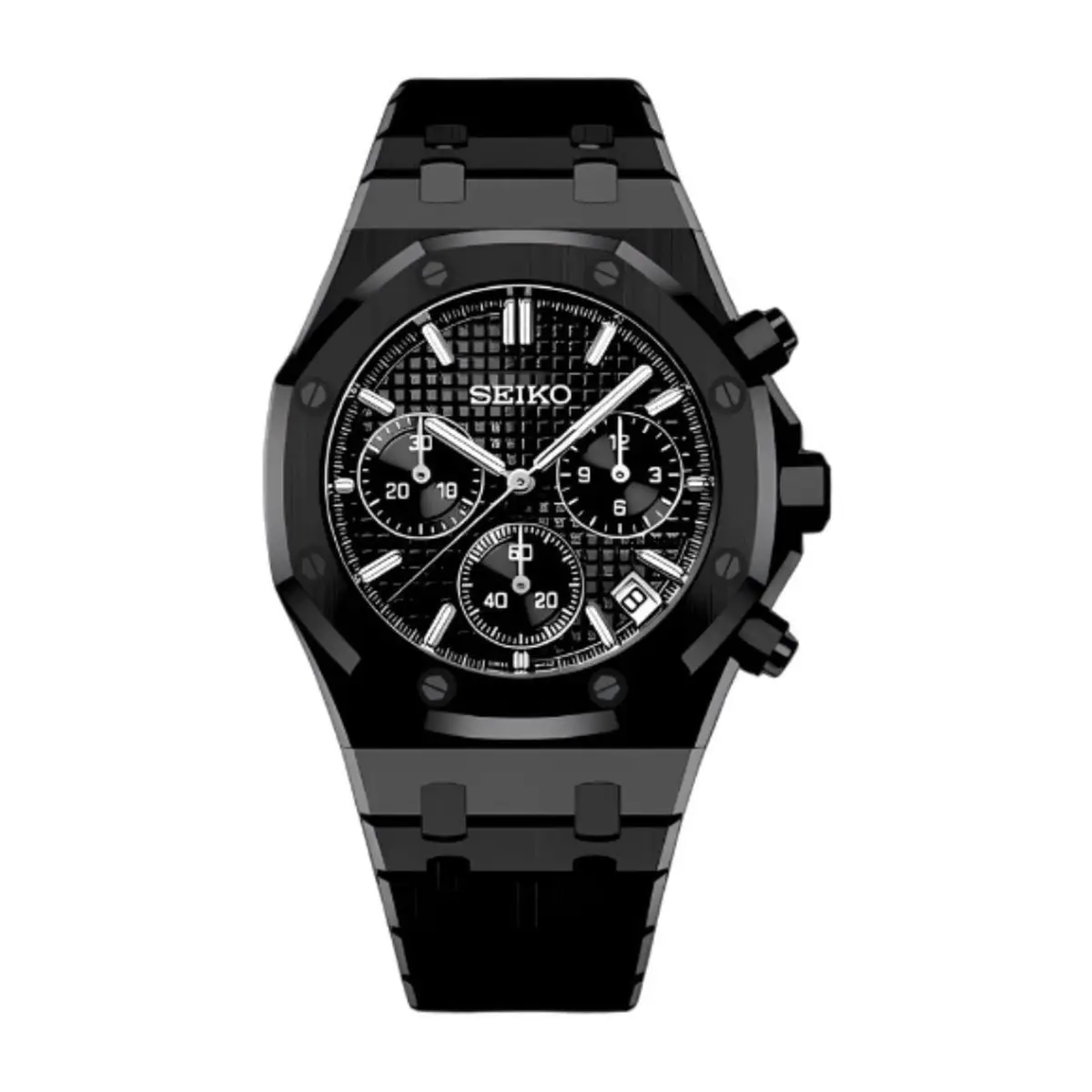 Seiko Mod Uhr OAK MOD CHRONOGRAPH – BLACKED OUT – MedoMods