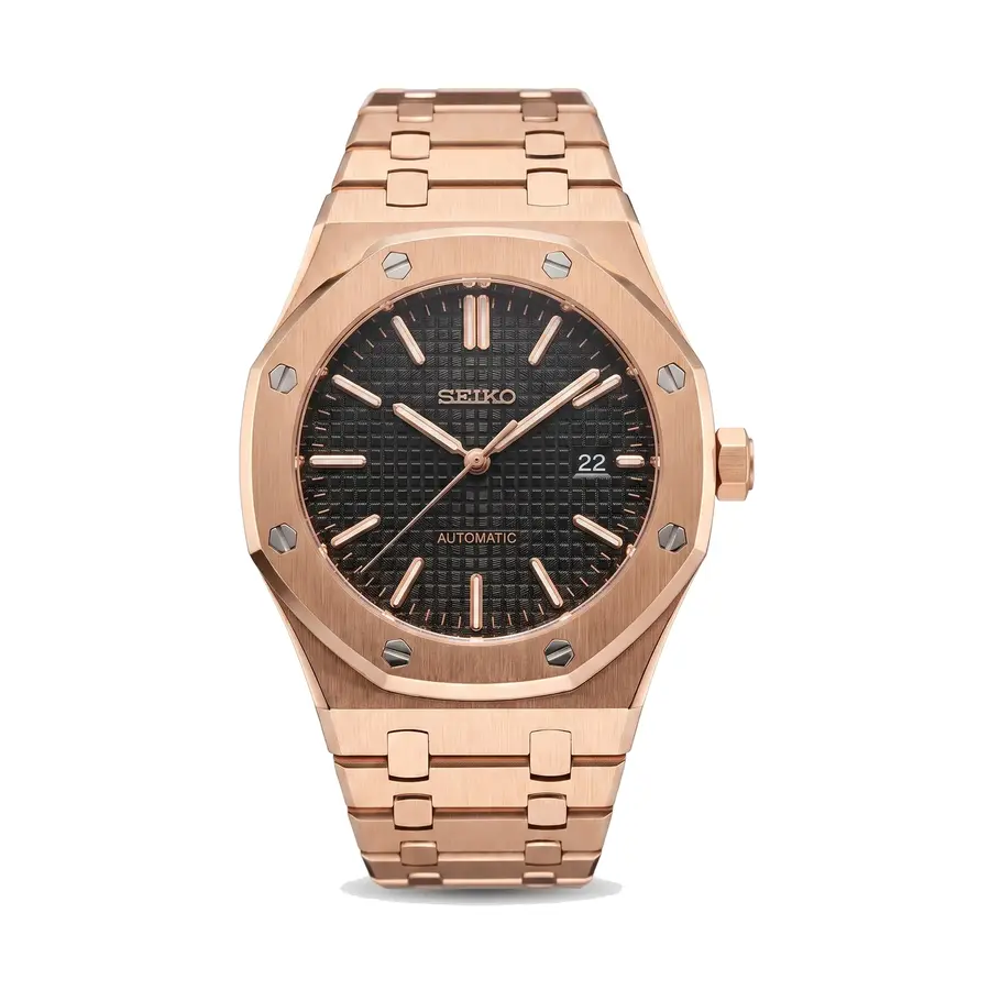 OAK MOD | Roségold / Schwarz – Integriertes Armband