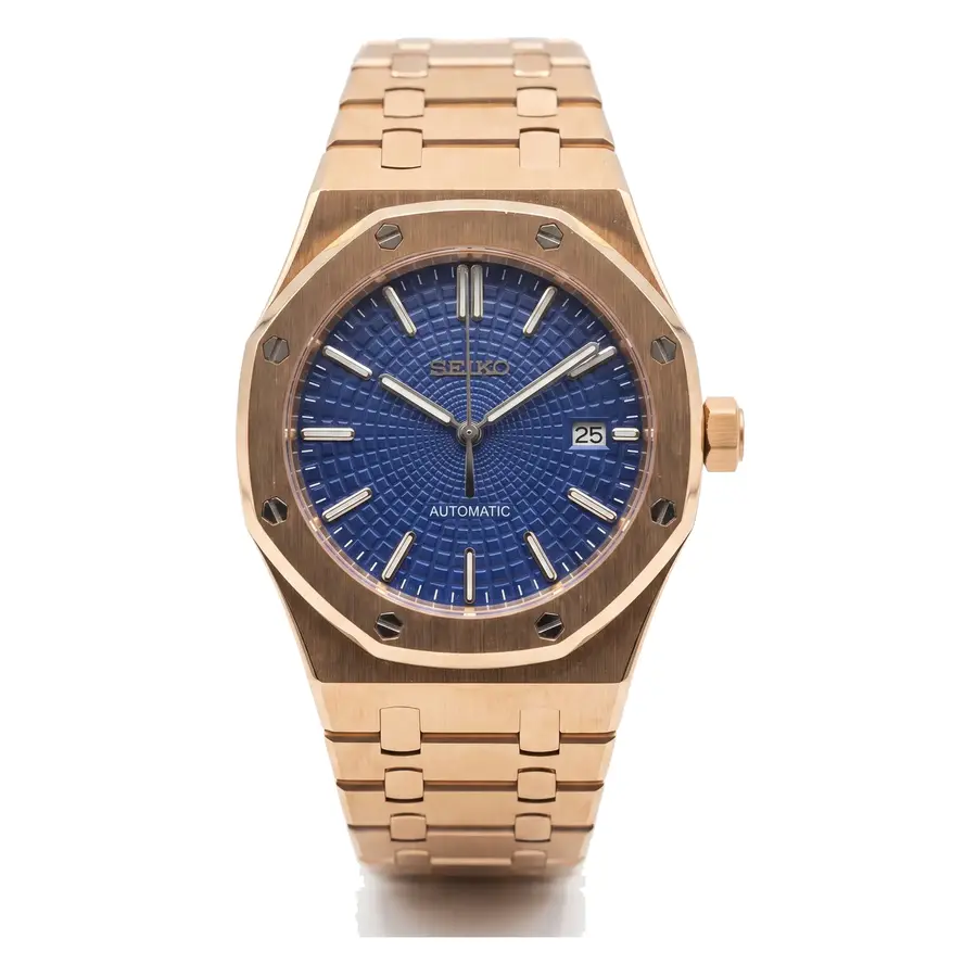 OAK MOD | Roségold / Marineblau – Integriertes Armband
