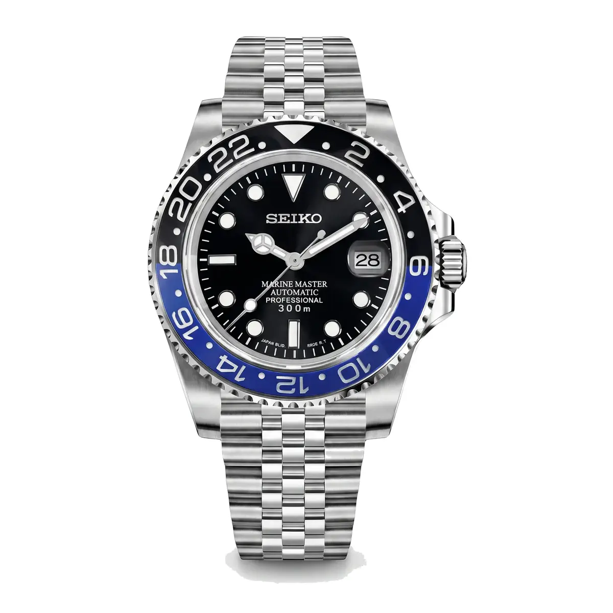 Seiko Mod Uhr Seikomariner – Zweifarbig: Blau und Schwarz – MedoMods