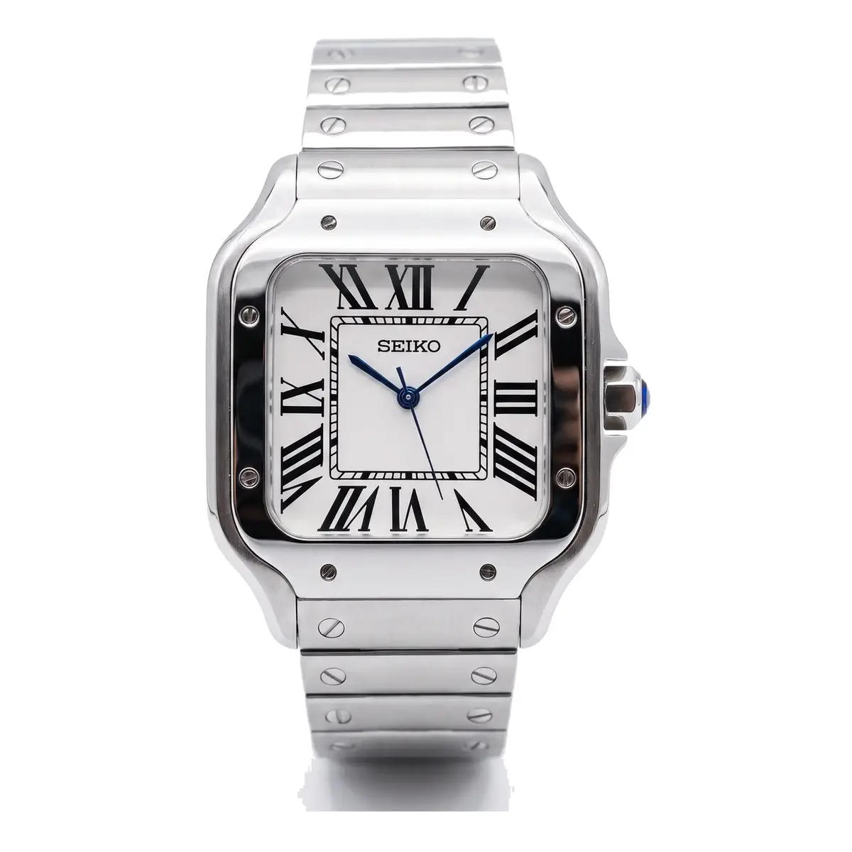 Seiko Mod Uhr SEIKTOS – Klassisches weißes Zifferblatt – 38 mm – MedoMods