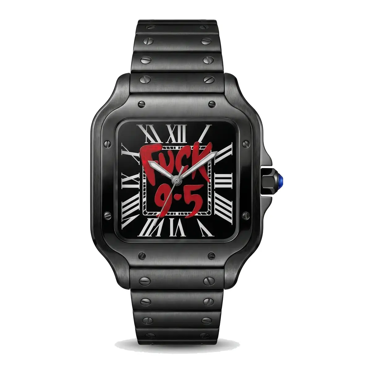Seiko Mod Uhr SEIKTOS – Vollschwarzes 9-5-Zifferblatt – 38 mm – MedoMods