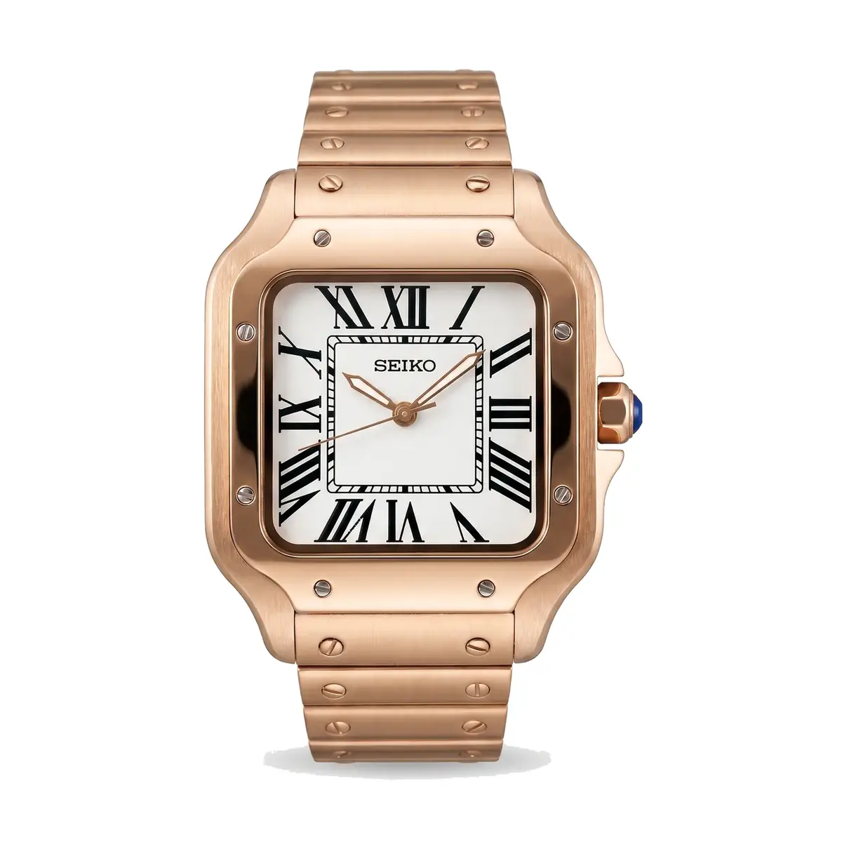Seiko Mod Uhr SEIKTOS – Roségold & weißes Zifferblatt – 38 mm – MedoMods