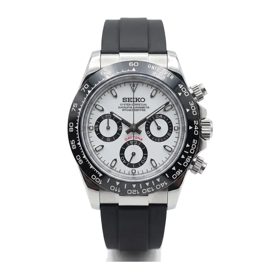 TONA MOD | Schwarzes Gummi, schwarzer Panda – 40 mm