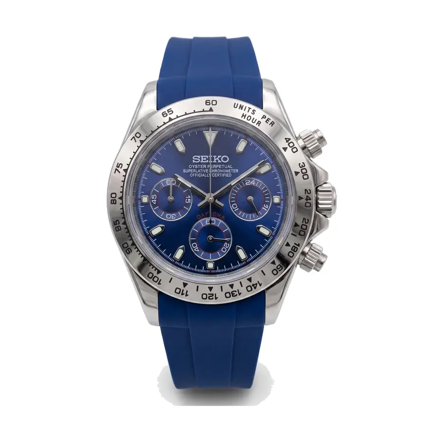 TONA MOD | Blaues Gummi, blauer Stahl – 40 mm