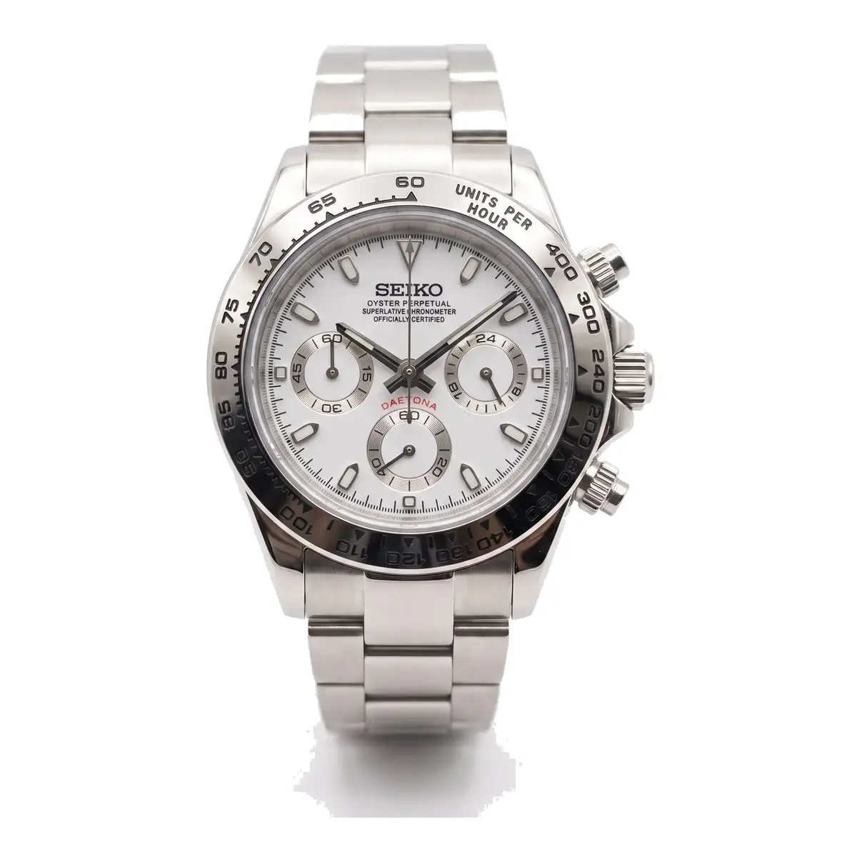 Seiko Mod Uhr TONA MOD – Stahlweiß – 40 mm – MedoMods