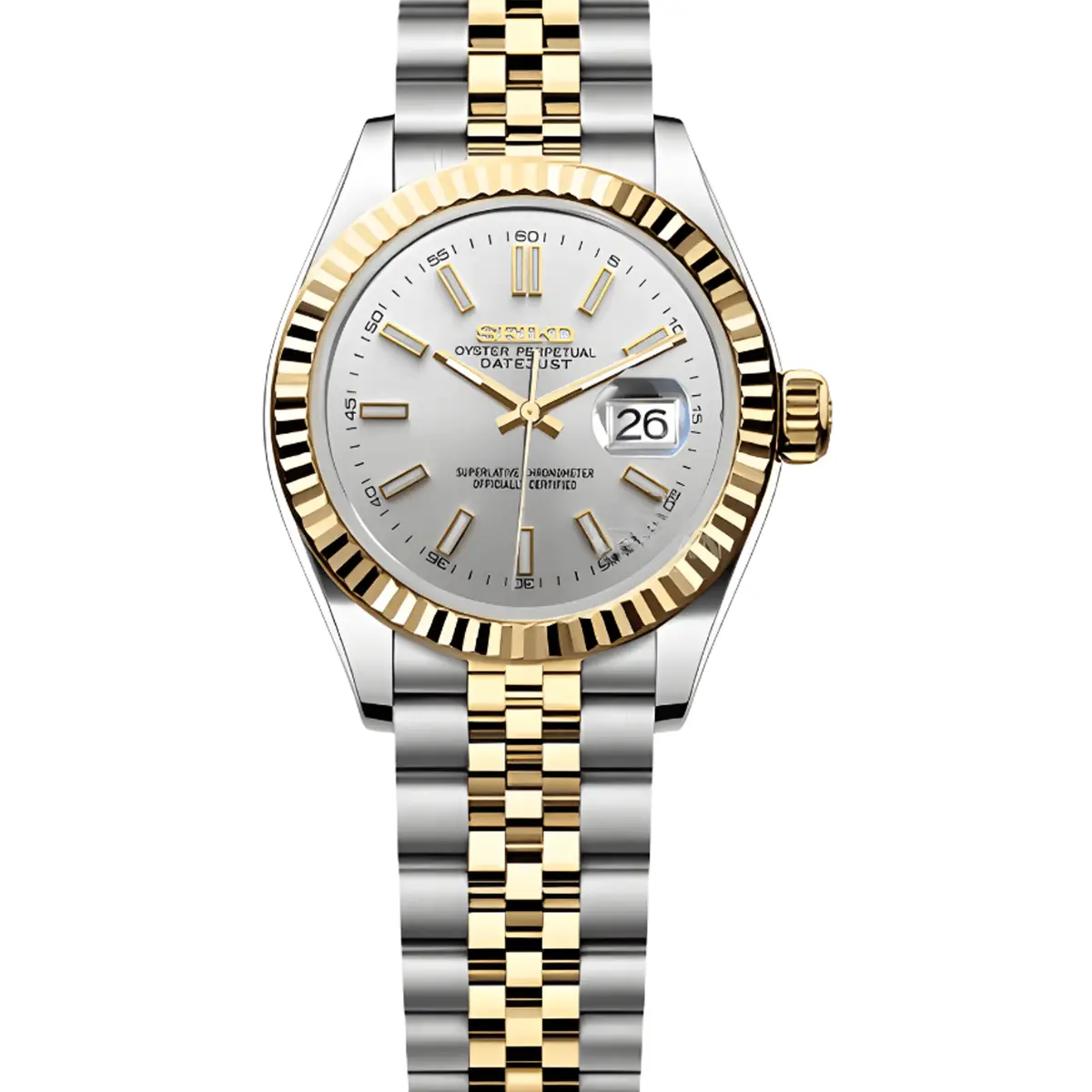Seiko Mod Uhr DAMEN SILBER GOLD β MedoMods
